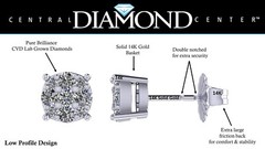 9 Stone Diamond Cluster Stud Earrings in 14K Gold 1.00ct-4.00ct, Lab Created
