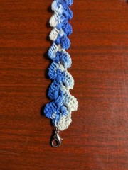 Handcrafted Blue and White Boho Cotton Choker Necklace Beach Summer