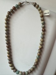 Jasper Stone Sterling Silver 20” Handmade Necklace