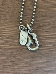 BWL Bill Wall Leather Fish Hook Pendant x BWL Tag Charm S925 Ball Chain Necklace