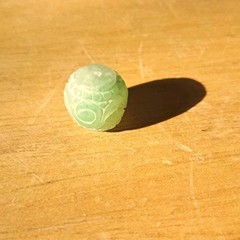 Genuine Burmese Jadeite Barrel Pendant Hand Carved Bead Natural Grade A Green 05
