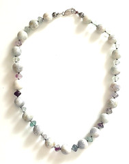 Artisan Sterling 925 Aqua Agate 16″ Necklace w/ Faceted Aquamarine Amethyst