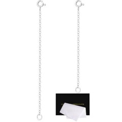 VANBARIS 925 Sterling Silver Necklace Extenders for Women, 3 4 inch, silver