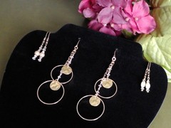 hand crafted jewelry, Multi Strand necklace, bracelet, and earrings