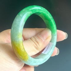 Certified Green 56mm Natural Grade A Burma jadeite Bangle Bracelet