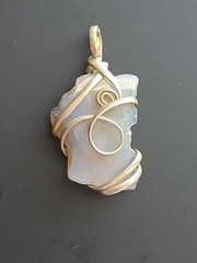 Wire Wrapped Chalcedony (Agate Family) Pendant– Artisan Necklace Charm