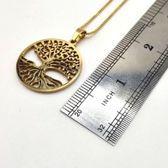 18k Gold Plated Necklace W/ Tree Of Life Pendant Anniversary Birthday Gift New!