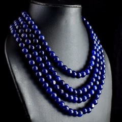 4 Strand 1122.00 Cts Best Excellent Blue Sapphire Necklace Jewelery VK 09 E669