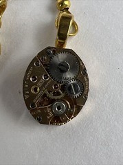 Vintage Watch parts gears steampunk hand made dangle earrings 17 jewel 1.5”