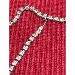 Vintage Rhinestone Statement Necklace | 16” Silver Tone Marquise Crystal Collar