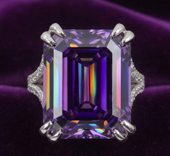 Luxury HUGE Certified 16.50 Ct Purple Diamond Ring, Great Luster-Shipping FREE