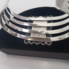 Carolyn Pollack Relios Sterling Silver 925 MOP Amethyst Charoite Cuff Bracelet