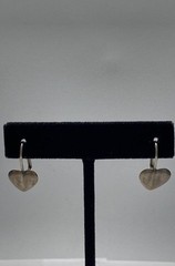 Sterling Silver 925 Heart Earrings & Crescent Disc Component Jewelry Set 12.5g