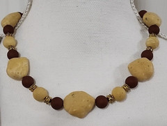 Artisan Hand Beaded Femo Clay Necklace 17″ without Closures