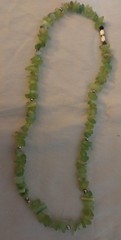 18” Lime Green Serpentine Necklace Polished Chip Beads VINTAGE