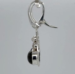 925 Sterling Silver Oval Labradorite Leverback Teardrop Earrings with Moonstone