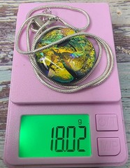 Sterling Silver Dichroic Glass Pendant Necklace 20 .925 Chain Handmade 18.02g