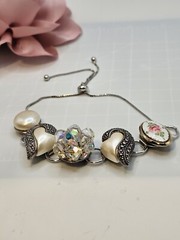 Handmade Mixed Media Bracelet Vtg Clip Earrings 40-50s OOAK 8+» Grannycore 2