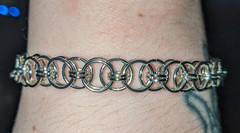 Silver Tone Chainmail Bracelet 8″ Helm Weave Unisex Handmade By Me