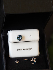 7mm, 3.50 CTW, Handmade London-Blue Topaz Earrings. 925 Sterling Silver. (24).