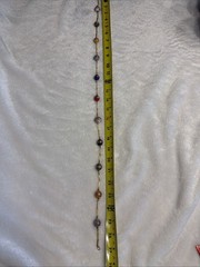MURANO ITALY WEDDING CAKE Multicolor Glass Bead NECKLACE 27” With Earring Set