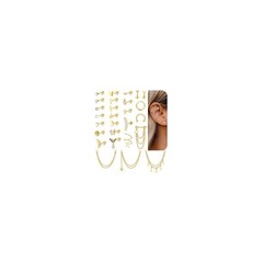 27 Pcs Flat Back Earrings Hypoallergenic Surgical Steel Cartilage Stud Earrin…
