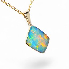 Cascadia’ Genuine Australian Opal Pendant 14k Gem Gift 1.6g P57