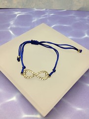 INFINITY ♾️ CHARM SPARKLE STONES ADJUSTABLE BLUE ROPE LADY FASHION BRACELET NEW