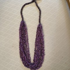 Himalayan Gems Potay Nepal Beaded Multi Strand String Necklace New!
