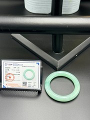 Certified Grade A Jadeite Jade Bangle Round Donut Green 54 mm #562605