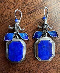 Musi Hunt Enameled Lapis Lazuli Earrings