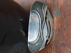 18K STERLING UNIQUE ORGANIC DESIGN MODERNIST HAIR PIN SIGNED