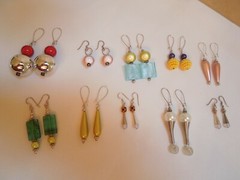 Lot of 10 Pairs Earrings Assorted Styles & Colors Silver Findings Handmade NEW!