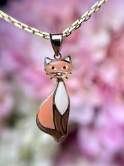 14K Solid Gold Black Cat Pendant Necklace Hand-Painted Cat Pendant, Cat lover