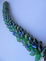 Bracelet KUMIHIMO «GREEN DRAGON» ~ 19cm (7,5″). Handmade.