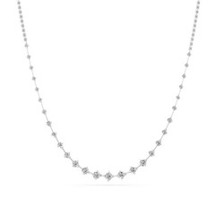 5.45 Ct Round Cut Diamond Tennis Necklace VS1 D-F White Gold 14k