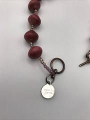 Artisan Bead For Life Recycled Paper Reddish Bead Necklace Made In Uganda 38”