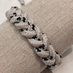 Black White Braided Paracord Bracelet Adjustable Sliding Knot String Gorpcore
