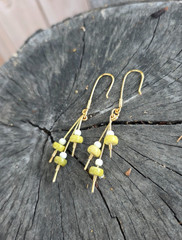 Handmade Serpentine and Magnesite Artisan Jewelry Earrings 100% BENEFITS CHARITY