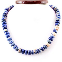 532.65 Cts Natural 20″ Long Blue Sodalite Untreated Round Beads Necklace (DG)