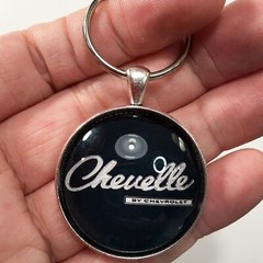 Chevrolet Chevy Chevelle Chrome Badge Emblem Logo Keychain