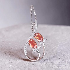 Red Orange Sunstone Necklace Spessartite Garnet Necklace – Sterling Silver