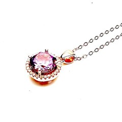 Color Change Lab Made Alexandrite Pendant 18k Rose Gold Vermeil June Birthstone