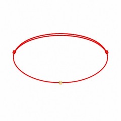 2026 Year of the Horse Lucky Red Cord Bracelet 14k Gold Moon Cut Bead Waterproof