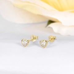 Sterling Silver Small Stud Earrings for Women Men, 3 Pairs of Tiny Heart Shap…