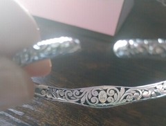 Bali Robert Manse Black Indonesian Coral Tree Of Life 7in Silver Cuff Bracelet