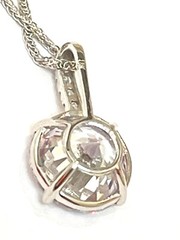 Pierre Lorren Diamond Solitaire Pendant Necklace White Gold Christmas gift women