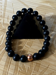 Shungite Beads With Genuine Copper Bracelet EMF Protection Healing