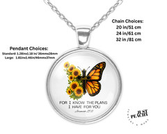 For I Know the Plans Silver Jewelry Necklace Keychain Bible Jeremiah 2911