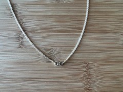 New Sterling Silver Oxidized Rope Ring Double Chain Necklace Handmade 18in.-N302